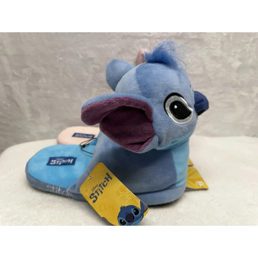 Disney Stitch & Angel Plush Slippers Girl XL Blue Pink